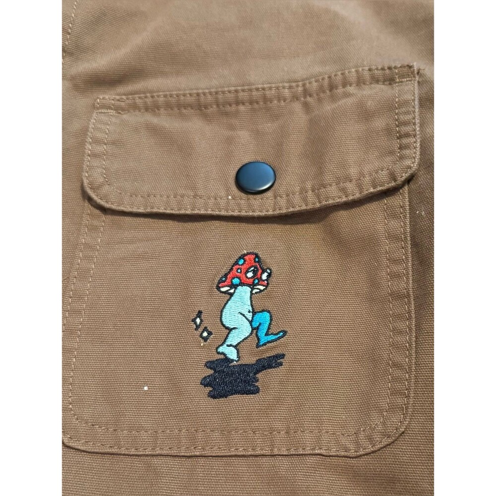 Brooklyn Cloth Jacket Mens M Brown Work Canvas Embroidered Patch Gorp Utility - Picture 5 of 13